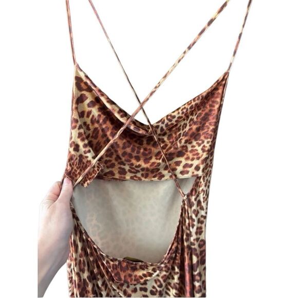 NWT Miscreants London Revolve Women's Animal Print Stretch Maxi Dress US 4 /UK 8 - Picture 4 of 7